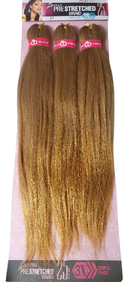 Load image into Gallery viewer, Spetra Pre-Stretched 3X braiding hair in color 27. Lightweight, tangle-free braids perfect for box braids, knotless styles, and crochet braiding.
