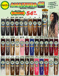 Load image into Gallery viewer, Rastafri Amazonia 6X Braids braiding hair extensions color Chart.
