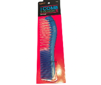 Load image into Gallery viewer, Hair comb, blue dual end wide teeth and fine teeth.
