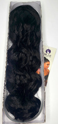 Load image into Gallery viewer, Soft black drawstring ponytail Rave by fashion Source
