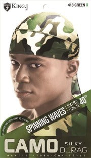 Load image into Gallery viewer, King J Camo silky durag green
